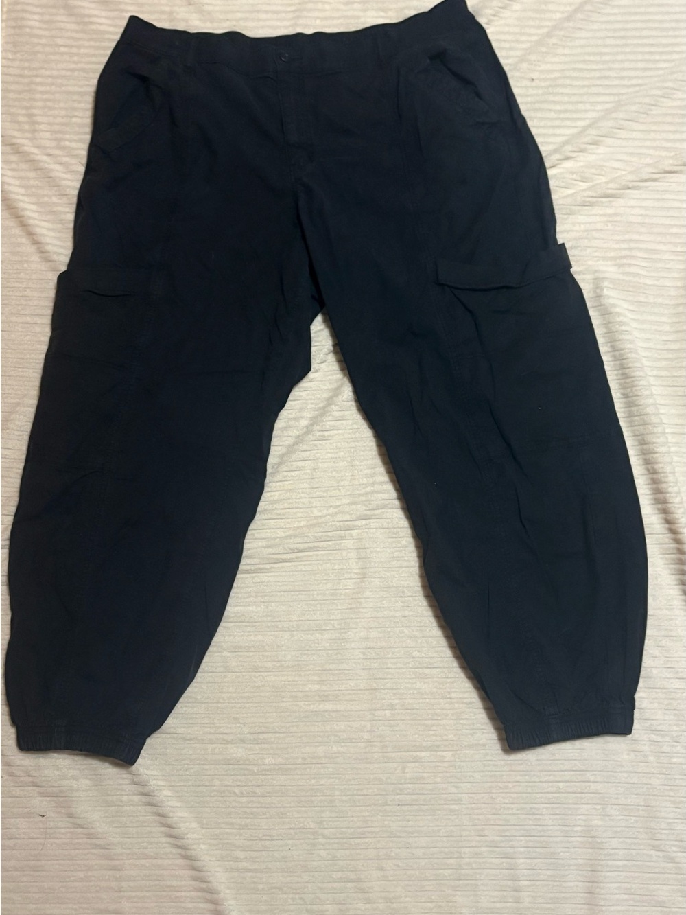 Womens Black Cargo Jogger Pants - Casual Everyday Wear